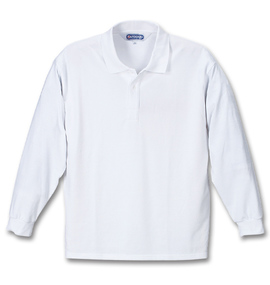 OUTDOOR PRODUCTS 鹿の子長袖ポロシャツ ホワイト