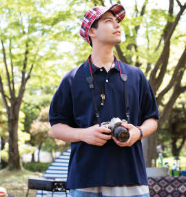 OUTDOOR PRODUCTS 半袖ポロシャツ ネイビー