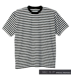 Mc.S.P ボーダー半袖Tシャツ ホワイト×ブラック