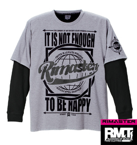 RIMASTER 発泡プリントフェイクTシャツ モクグレー×ブラック