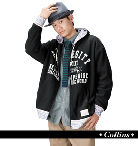 COLLINS ブークレフルジップパーカー ブラック