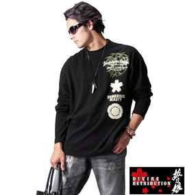 絡繰魂抜刀娘 長袖Tシャツ ブラック