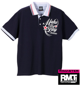 RIMASTER W衿半袖ポロシャツ ネイビー