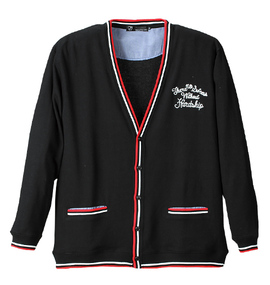 launching pad ミニ裏毛Vカーディガン ブラック