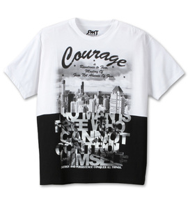 RIMASTER バイカラー半袖Tシャツ ホワイト×ブラック