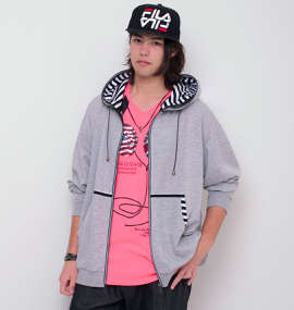 EUROYAL ダンボールニットWフードパーカー モクグレー