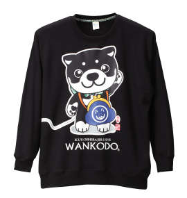 黒柴印和んこ堂 裏起毛クルートレーナー ブラック