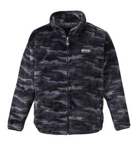 OUTDOOR PRODUCTS シルキーフリースフルジップジャケット グレー系カモフラ柄