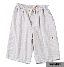 marie claire homme イージーハーフパンツ ベージュ