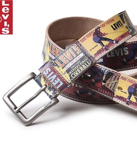 Levi's プリント柄ベルト イエロー系