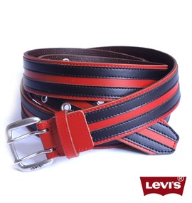 Levi's Wピンラインベルト レッド×ブラック