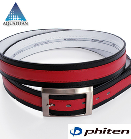 Phiten カラーラインベルト ブラック×レッド