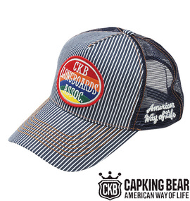 CAPKING BEAR ヒッコリーメッシュキャップ ヒッコリー×ネイビー
