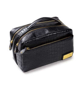 絡繰魂 ワニ柄切替セカンドバッグ ブラック