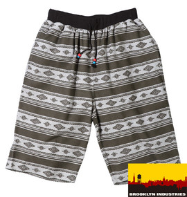 BROOKLYN INDUSTRIES プリントイージーハーフパンツ カーキグレー系