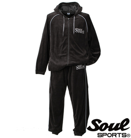 SOUL SPORTS パーカーベロアセット ブラック