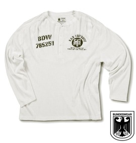 BUNDESWEAR ワッフルヘンリーTシャツ アイボリー