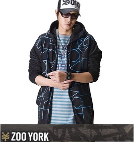 ZOO YORK フルジップパーカー ブラック