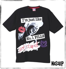 WASSUP 半袖Tシャツ ブラック
