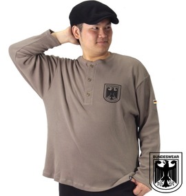 BUNDESWEAR ワッフルヘンリーTシャツ モカ