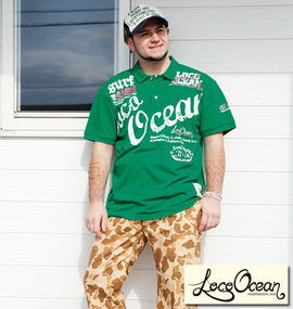 LOCO OCEAN 半袖ポロシャツ グリーン