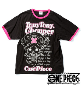 ONE PIECE(ワンピース) 半袖リンガーTシャツ ブラック