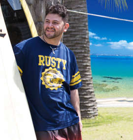 RUSTY 半袖Tシャツ ネイビー