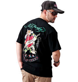 Ed Hardy プリント半袖Tシャツ ブラック