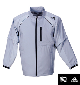 adidas golf ストレッチウインドジャケット グレー
