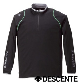 DESCENTE ハーフジップスムースシャツ ブラック