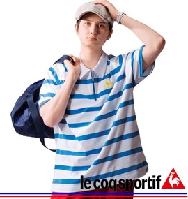 LE COQ SPORTIF ジップポロシャツ(半袖) ターコイズ