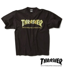 THRASHER Tシャツ(半袖) ブラック×イエロー