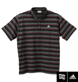 adidas golf マルチボーダーB.D半袖ポロシャツ ブラック