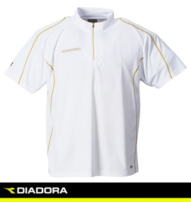 DIADORA ハーフジップ半袖プラクティスシャツ ホワイト