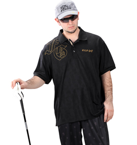 FILA GOLF カモメッシュ半袖ポロシャツ ブラック