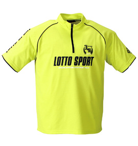 lotto 半袖ハーフジップシャツ ライムグリーン