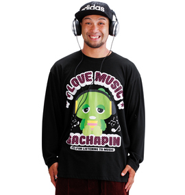 GACHAPIN×MUKKU 長袖Tシャツ ブラック