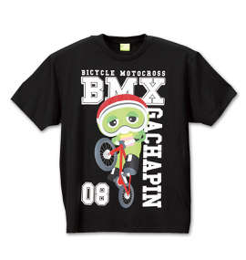 GACHAPIN×MUKKU 半袖Tシャツ ブラック