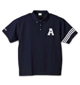 adidas golf エンブレム半袖ポロシャツ ネイビー