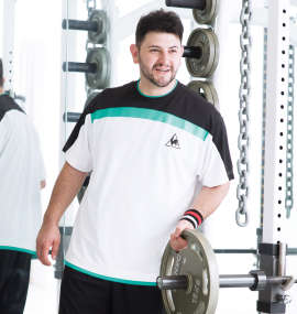 LE COQ SPORTIF サンスクリーン半袖Tシャツ ホワイト×ブラック