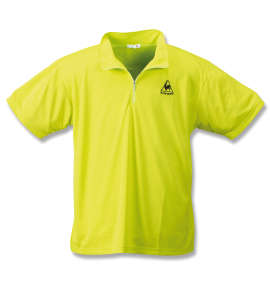 LE COQ SPORTIF ハーフジップ半袖シャツ グリーンイエロー