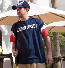 LE COQ SPORTIF サンスクリーン半袖Tシャツ ネイビー