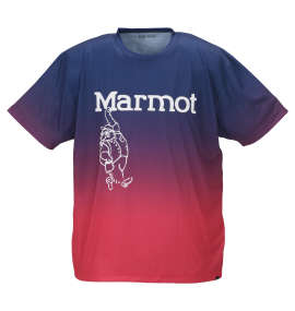 Marmot グラデーションマーヴィン半袖Tシャツ レッド×ネイビー