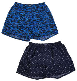 JOCKEY 2Pカモフラ柄×ドット柄トランクス ブルー系×ネイビー系