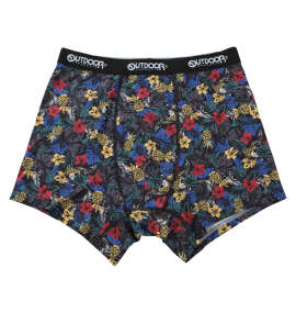 OUTDOOR PRODUCTS ポリエステルベア天アロハ柄ボクサーパンツ ブラックアロハ