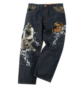 絡繰魂 月光狼デニムパンツ ネイビー