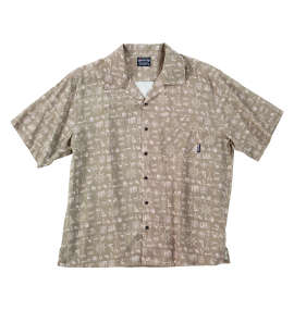 OUTDOOR PRODUCTS ブロードオープンカラー半袖シャツ カーキ系