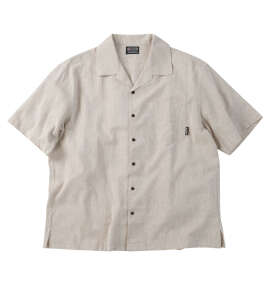 OUTDOOR PRODUCTS 綿麻半袖オープンカラーシャツ ベージュ