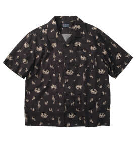 OUTDOOR PRODUCTS ブロード半袖オープンカラーシャツ チャコール