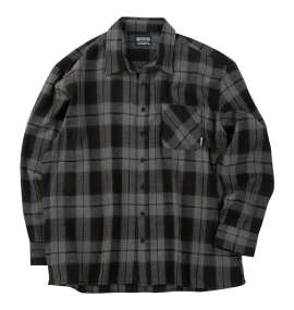 OUTDOOR PRODUCTS ビエラチェック長袖シャツ ブラック
